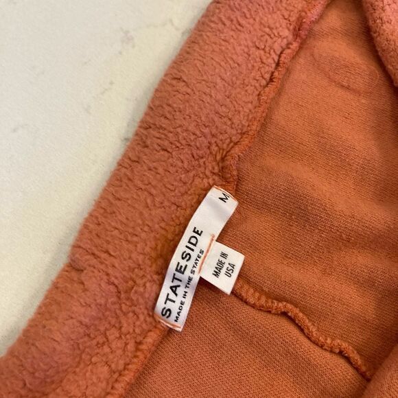 Stateside Burnt Orange Teddy Fluffy Lounge Two Piece Matching Set Size M - Picture 7 of 7